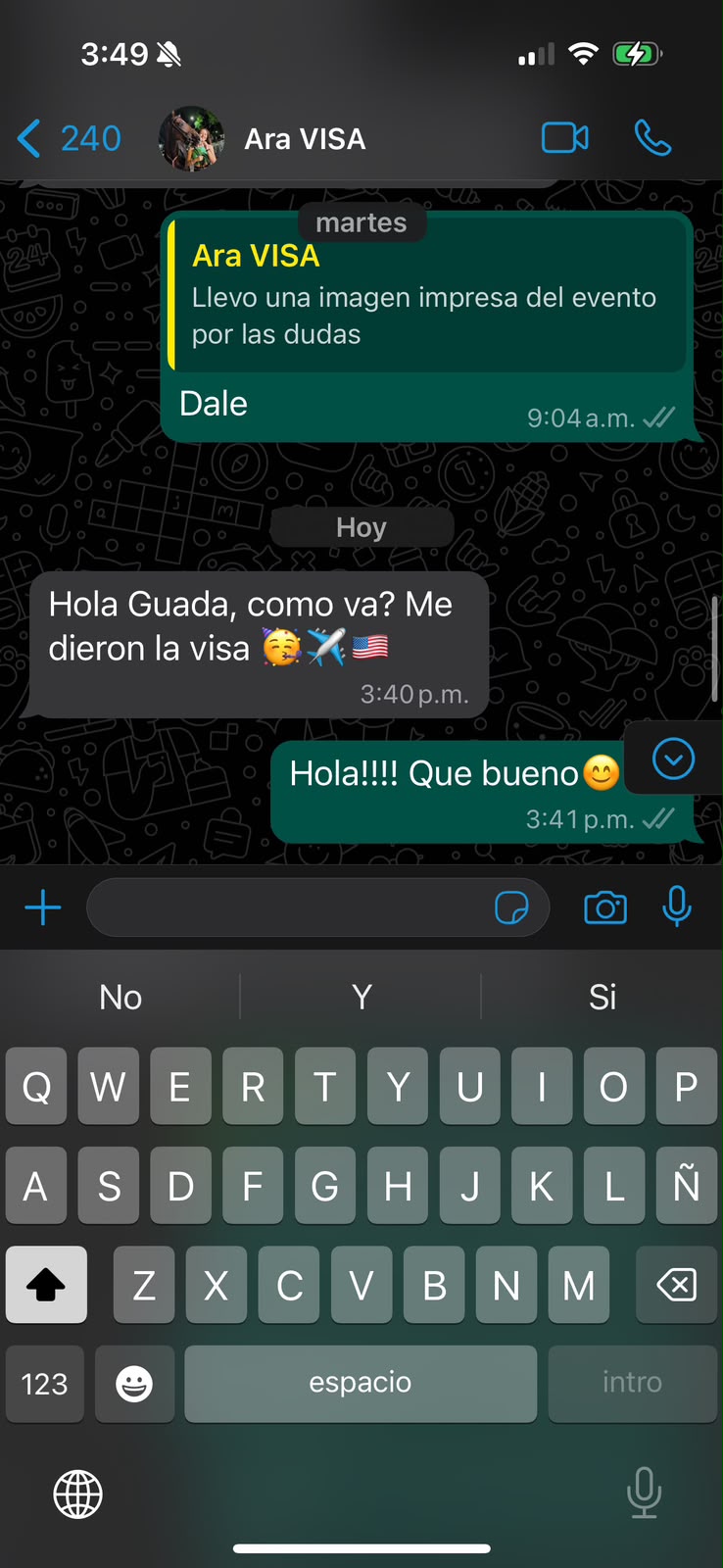 Cliente: me dieron la visa