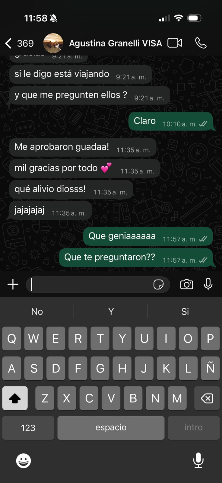 Cliente: Me aprobaron, mil gracias por todo